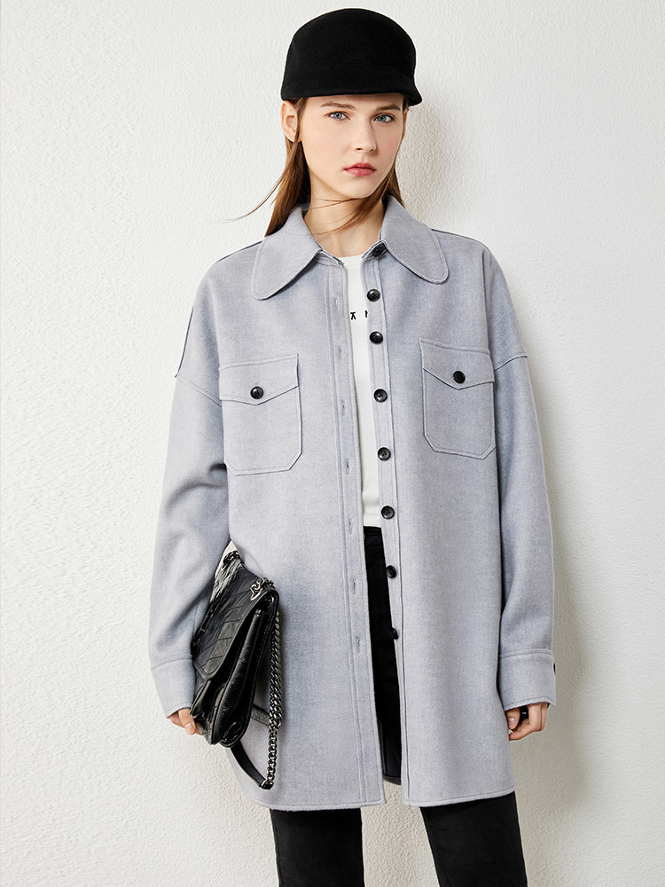 Amii Minimalism Autumn Winter Fashion Jacket Shirt Women Causal Solid Lapel Singlebreasted Loose Women's Tops 1221 201017