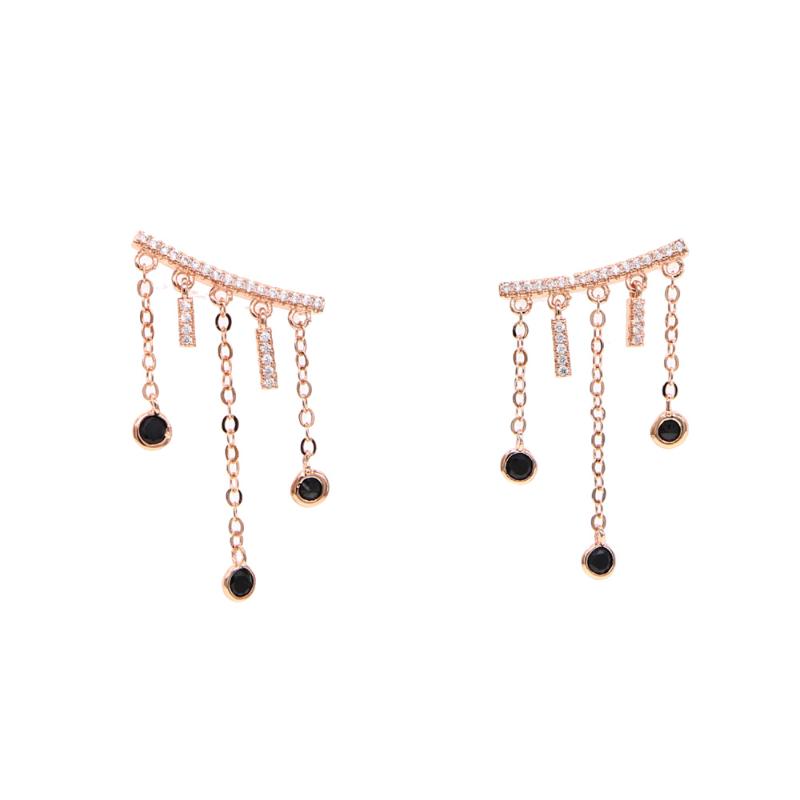 2020 luxury women black clear cubic zirconia ear cuff climber tassel chain fashion women gold color cz earring
2020 luxury women black clear cubic zirconia ear cuff climber tassel chain fashion women gold color cz earring