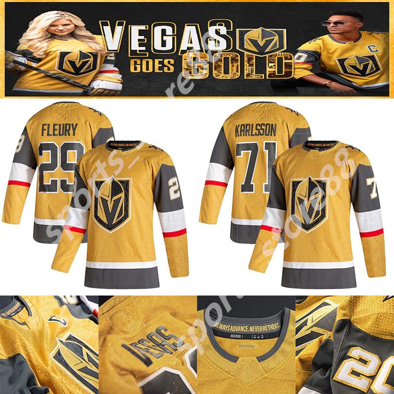 

Vegas Golden Knights 2020-2021 Gold Third Jersey 29 Marc-Andre Fleury 61 Mark Stone 67 Max Pacioretty 75 Ryan Reaves Hockey Jerseys, Colour 11