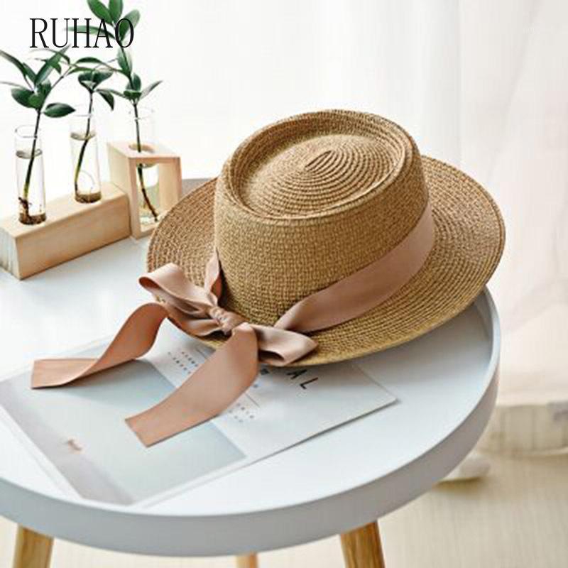 Wide Brim Hats RUHAO Women's Summer Beach Straw Hat Boater Cap With Ribbon Bow For Vacation Holiday Audrey Hepburn Visors Sun Hat1, White
Wide Brim Hats RUHAO Women's Summer Beach Straw Hat Boater Cap With Ribbon Bow For Vacation Holiday Audrey Hepburn Visors Sun Hat1, White