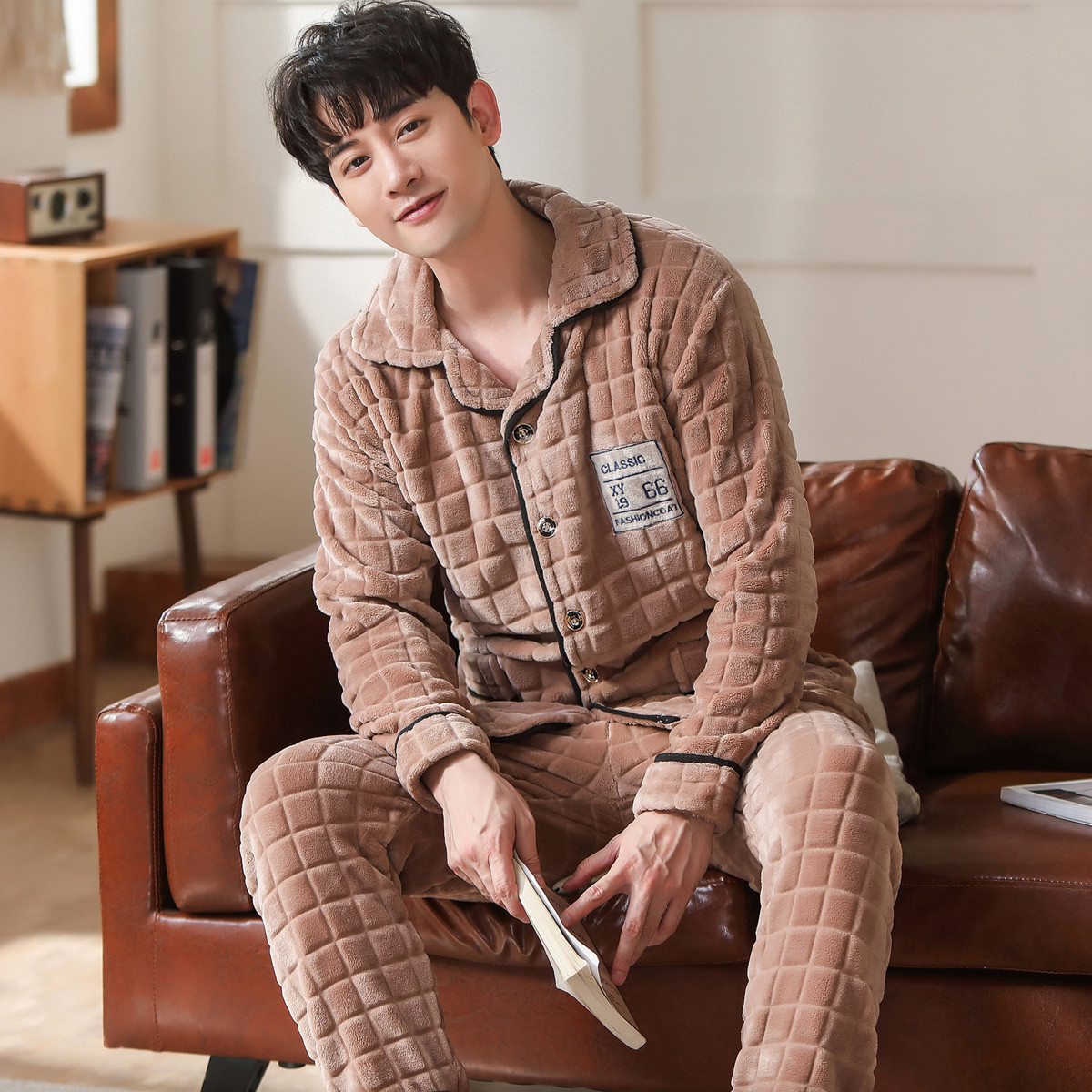 Thick Soft Flannel Pajamas Sleeping Suits Men Sleepwear Male Classy Pijama Hombre Male Pyjamas Long Sleeves Pajamas Men Pijama LJ201112, Pj301color32
Thick Soft Flannel Pajamas Sleeping Suits Men Sleepwear Male Classy Pijama Hombre Male Pyjamas Long Sleeves Pajamas Men Pijama LJ201112, Pj301color32