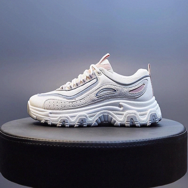 New Fashion Women Sneakers Leopard Print Leather Thick Bottom Increased Sneakers Casual Sports Shoes Women Zapatos De Mujer #WW3K