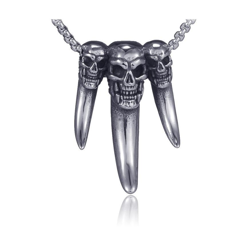 Punk Skull Claw Pendant Mens Rock Wolf Claw Chain Stainless Steel Personality Necklace Boys Birthday Gifts Christmas Gifts
Punk Skull Claw Pendant Mens Rock Wolf Claw Chain Stainless Steel Personality Necklace Boys Birthday Gifts Christmas Gifts