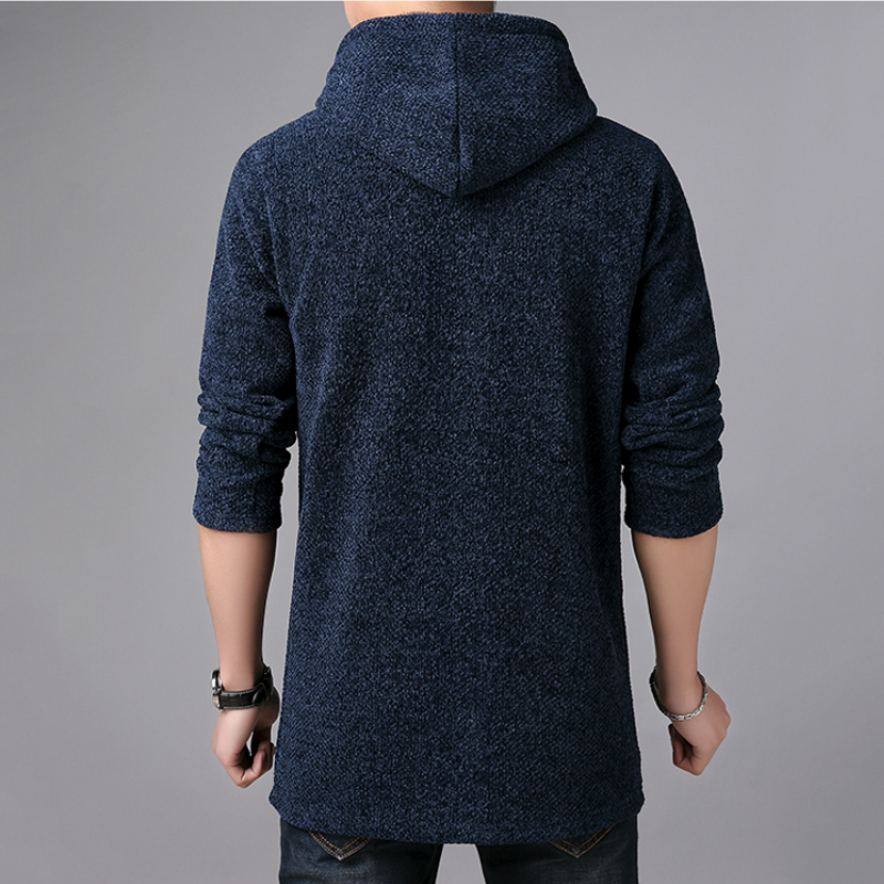 New Mens Sweater Autumn Winter Thick Warm Long Cardigan Men Hooded Sweater Coat Male Cardigan Sweater Jacket Casual Clothes 201124