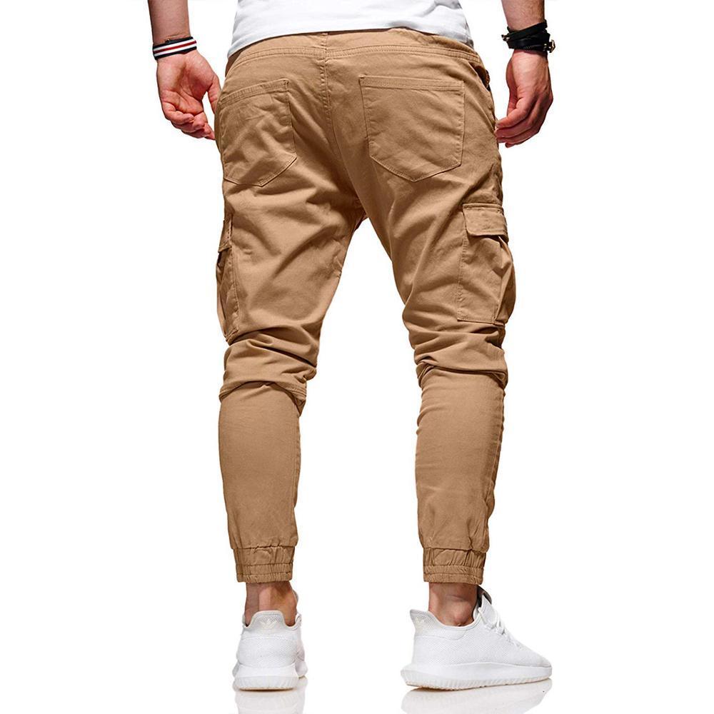 Men Casual Joggers Pants Solid Thin Cargo Sweatpants Male Multi-pocket Trousers Mens Sportswear Hip Hop Harem Pencil Pants 201126