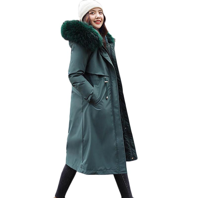 Winter coat Jacket New plus size Women's Detachable liner Thick Warm Parka Overcoat Hooded Fur collar long Down cotton coats 4XL, Pea green color
Winter coat Jacket New plus size Women's Detachable liner Thick Warm Parka Overcoat Hooded Fur collar long Down cotton coats 4XL, Pea green color
