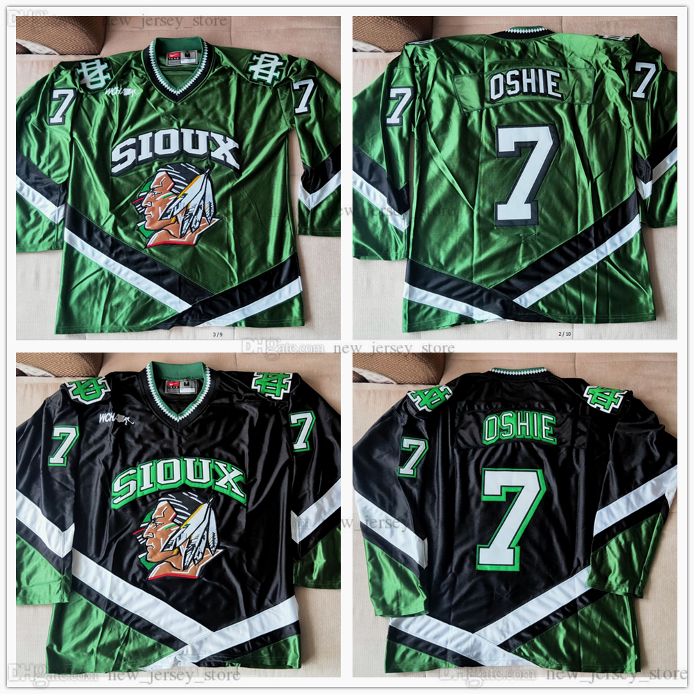 Retro NCAA University Sioux Hockey Jersey Vintage Stitched 7 TJ Oshie Embroidery Jerseys High Quality Green Black College, Black;red
Retro NCAA University Sioux Hockey Jersey Vintage Stitched 7 TJ Oshie Embroidery Jerseys High Quality Green Black College, Black;red