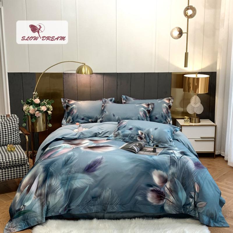 SlowDream 50 Count Hihg Quality Pure Cotton Gift Bedding Set Luxury Duvet Cover Flat Sheet Elastic Band Costom Made Bedspread
SlowDream 50 Count Hihg Quality Pure Cotton Gift Bedding Set Luxury Duvet Cover Flat Sheet Elastic Band Costom Made Bedspread