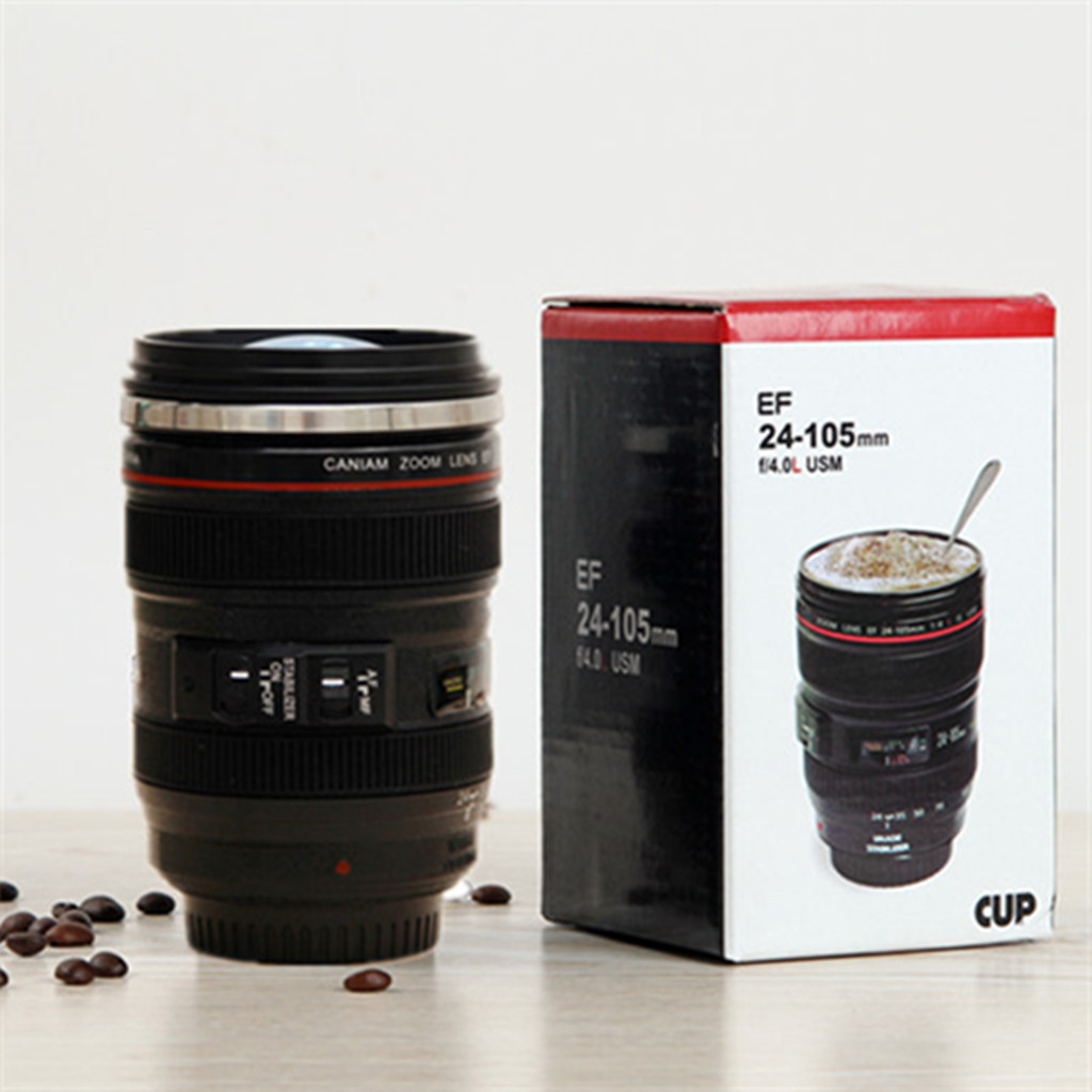 Creative 6th Generation 400ml Stainless Steel Liner Travel Thermal Coffee Camera lens Mug Cups with hood lid caniam
Creative 6th Generation 400ml Stainless Steel Liner Travel Thermal Coffee Camera lens Mug Cups with hood lid caniam