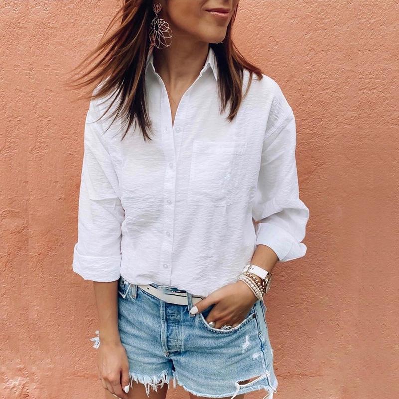 Women White Blouses Button Long Sleeve Shirt Female Casual Loose Blouses Tops Fashion
Women White Blouses Button Long Sleeve Shirt Female Casual Loose Blouses Tops Fashion