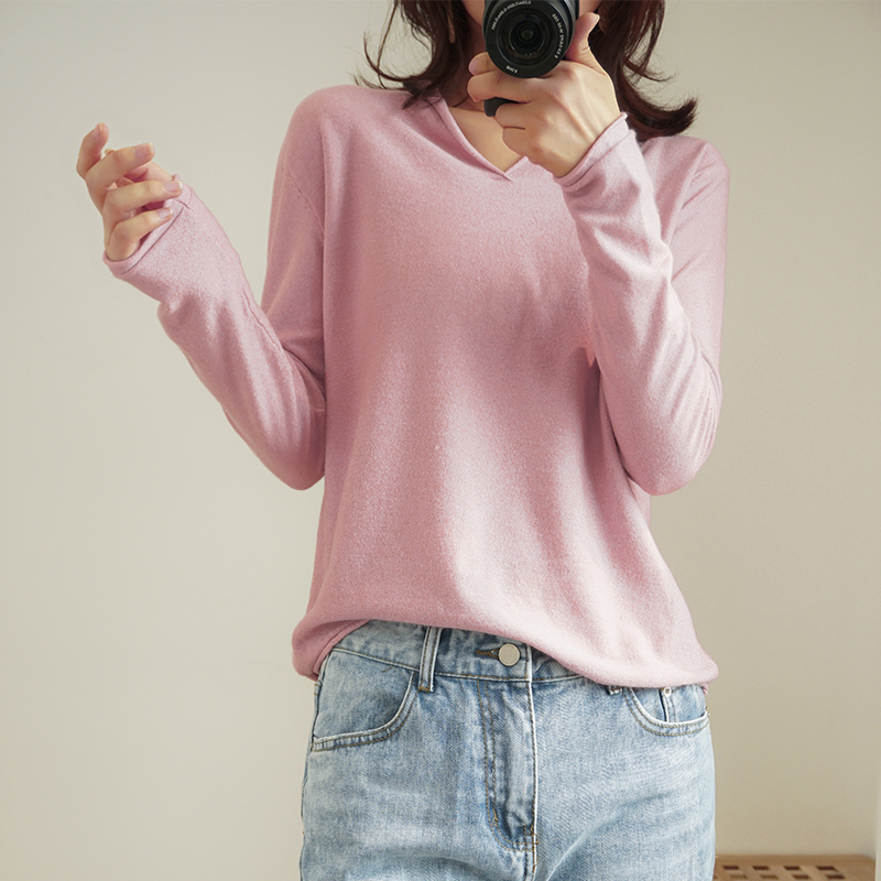 Loose lazy V-neck knitted sweater women fall winter pullovers plus size women's wool tops 201224