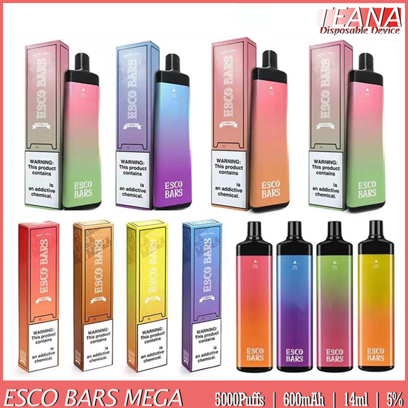 Esco Bars Mega Disposable Vape 5000 Puffs Mesh Coil E Cigarette Pre-filled 14ml Pods Cartridges Rechargeable 600mAh Vaporizers Escobar Escos Bar Vapes
Esco Bars Mega Disposable Vape 5000 Puffs Mesh Coil E Cigarette Pre-filled 14ml Pods Cartridges Rechargeable 600mAh Vaporizers Escobar Escos Bar Vapes