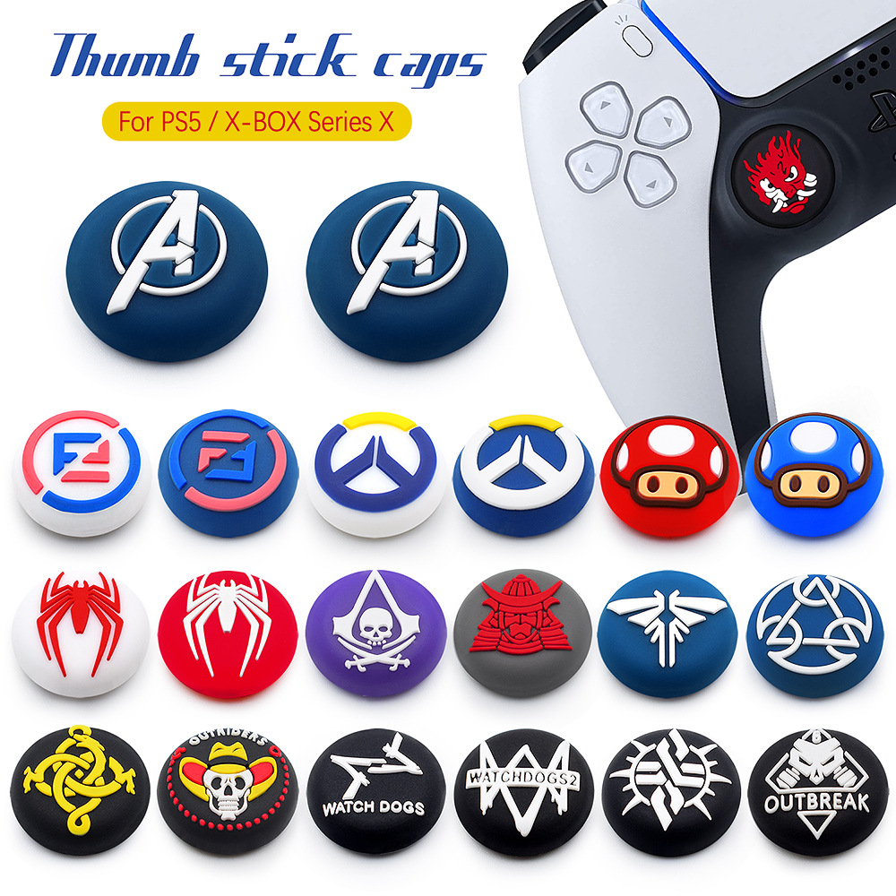 

Skull Thumb Grips Joystick grip Caps Cover Silicone Protective cap for Playstation 5 PS5 PS4 Xbox 360 One series X/S Controller Accessories