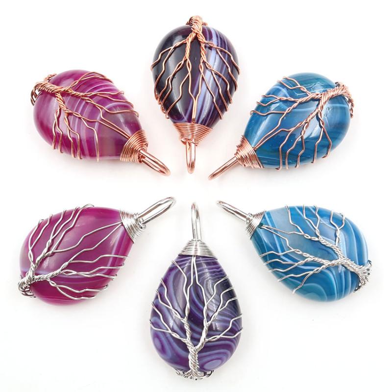 XSM Natural Onyx Stone Pendant Necklaces Handmade Wire Wrap Tree of Life Reiki Water Drop Shape Lucky Charms Jewelry 1 Pcs
XSM Natural Onyx Stone Pendant Necklaces Handmade Wire Wrap Tree of Life Reiki Water Drop Shape Lucky Charms Jewelry 1 Pcs
