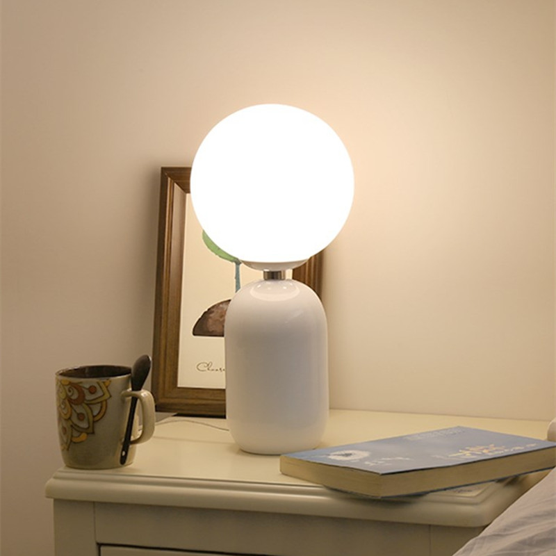 Elegant Glass Ball Bedside Table Lamp for Modern Interiors Versatile Design