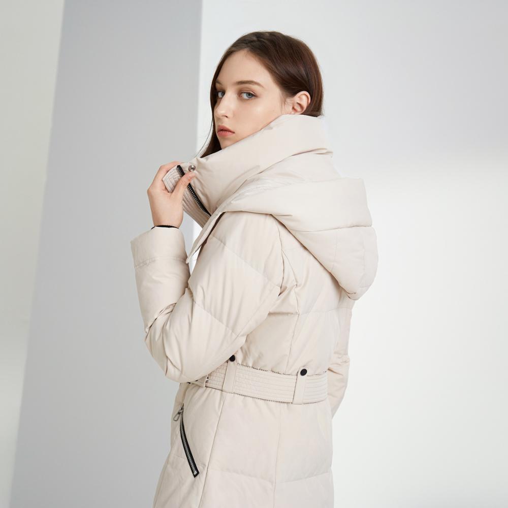 BOSIDENG women's long down jacket belt new detachable hat fashion winter coat B90141354V 201019