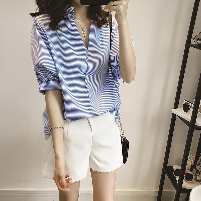 MISSKY Women Shirt Summer Stripes Shirt Batwing Sleeve Lapel Large Size Tops V Neck Short Sleeve Female Blouse New, Black
MISSKY Women Shirt Summer Stripes Shirt Batwing Sleeve Lapel Large Size Tops V Neck Short Sleeve Female Blouse New, Black