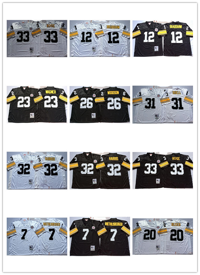 NCAA Men Football Retro Vintage 7 Ben Roethlisberger Terry Bradshaw Rocky Bleier Mike Wagner Rod Woodson Donnie Shell Franco Harris Jerseys
NCAA Men Football Retro Vintage 7 Ben Roethlisberger Terry Bradshaw Rocky Bleier Mike Wagner Rod Woodson Donnie Shell Franco Harris Jerseys