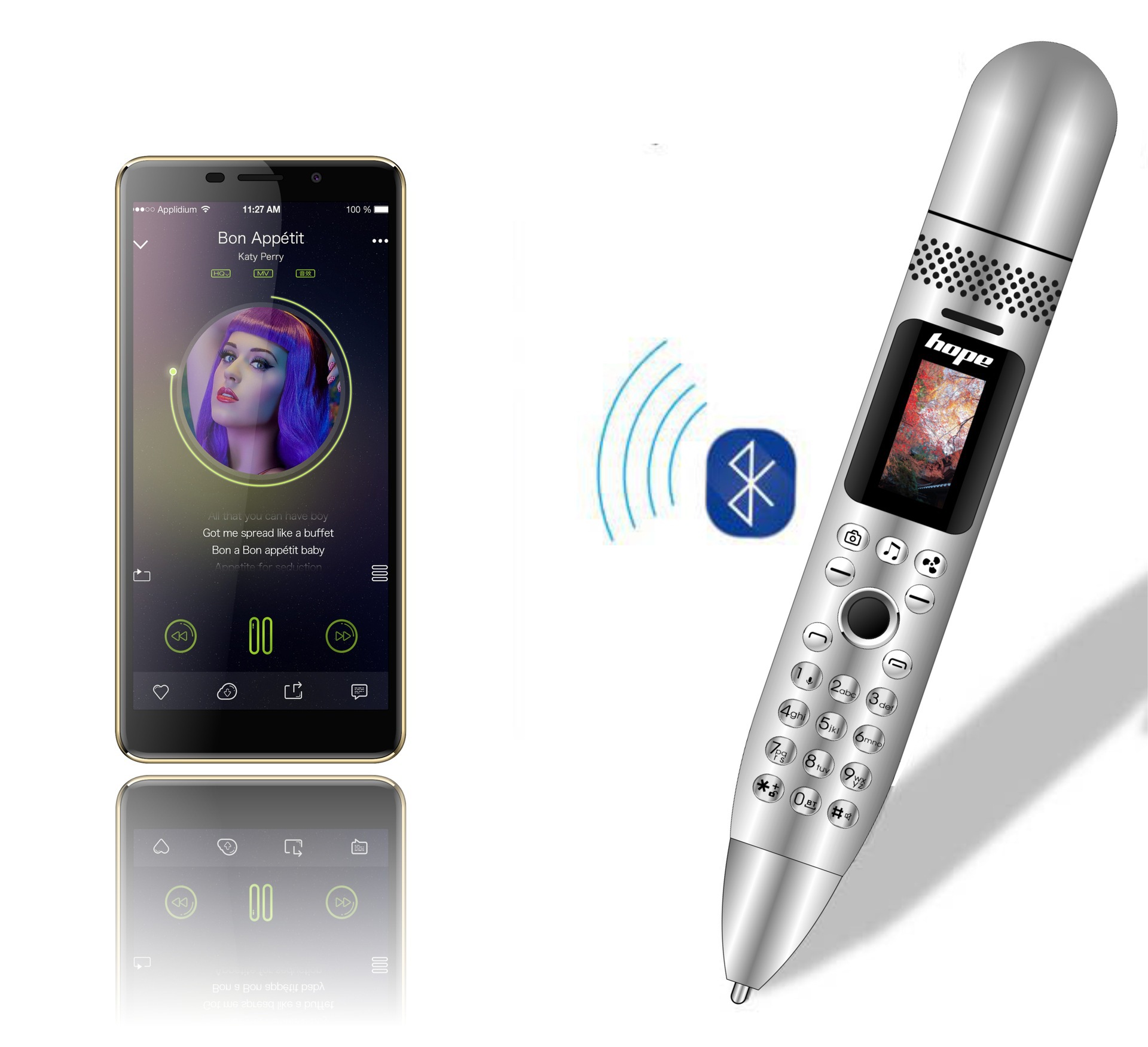 Hope AK008 Magic Voice Multifunction Pen Mini Cell phones 0.96" Tiny Screen Unlocked GSM Dual SIM Camera Mini Handheld Fan Bluetooth Dialer Mobil