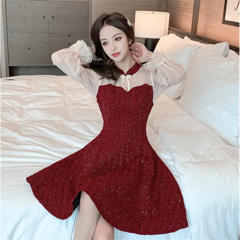 Birthday Dress for Chinese-style Women Cheongsam Faux Long Sleeve Hepburn Lace Short Red Latex Empire the Line Dressed As Party ST9O PMMQ, Black
Birthday Dress for Chinese-style Women Cheongsam Faux Long Sleeve Hepburn Lace Short Red Latex Empire the Line Dressed As Party ST9O PMMQ, Black