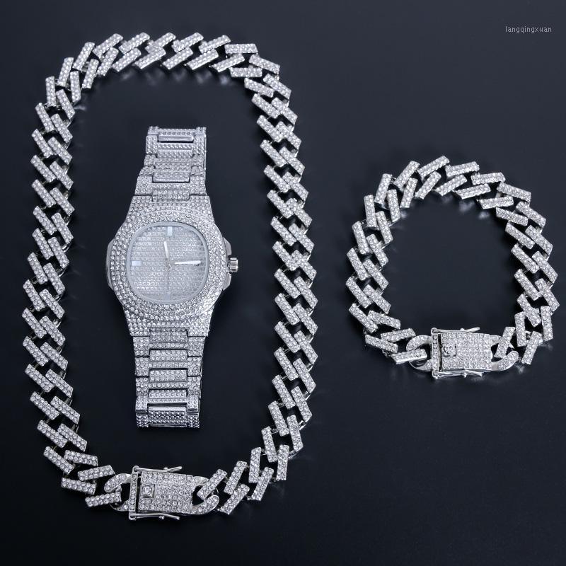 Earrings & Necklace Silver Color +Watch+Bracelet Hip Hop Miami Curb Cuban Chain Iced Out Paved Rhinestones CZ Bling Jewelry For Men 19MM1, As pic
Earrings & Necklace Silver Color +Watch+Bracelet Hip Hop Miami Curb Cuban Chain Iced Out Paved Rhinestones CZ Bling Jewelry For Men 19MM1, As pic