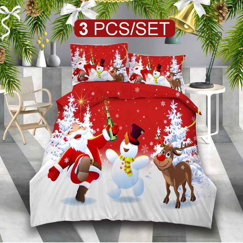 3pcs Christmas Bedclothes Queen King Bedding Set With Pillowcase Bed Quilt Cover Santa Claus Pattern Pillow Covers Beds Sets, Au single 140x200cm
3pcs Christmas Bedclothes Queen King Bedding Set With Pillowcase Bed Quilt Cover Santa Claus Pattern Pillow Covers Beds Sets, Au single 140x200cm
