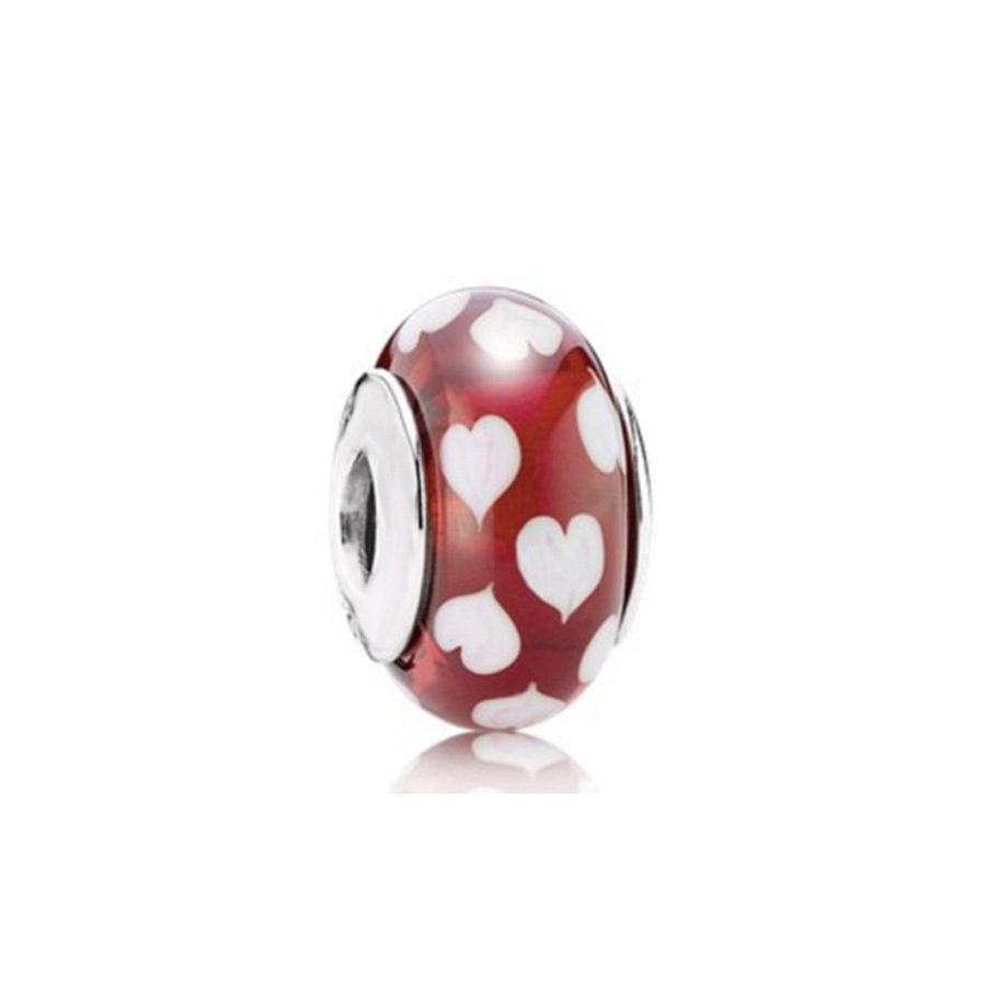 Fine jewelry Authentic 925 Sterling Silver Bead Fit Charm Bracelets Pink Faceted Rainbow Bubble Series Colored Glass Safety Chain Pendant DIY beads