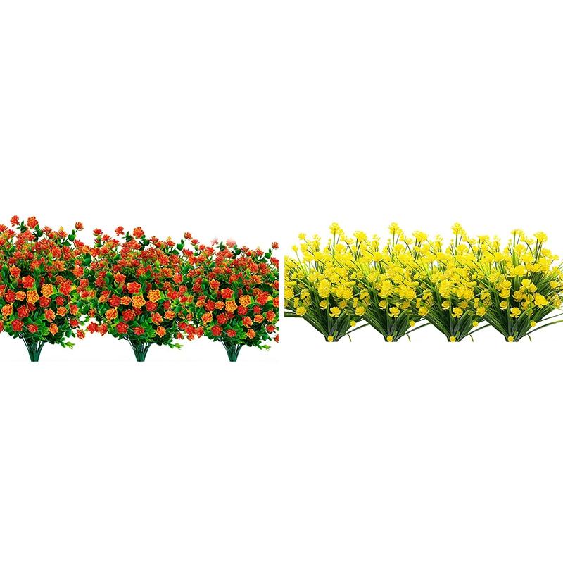 8Pcs Artificial Flowers Outdoor Uv Resistant Plants, 8 Branches Faux Plastic Greenery Shrubs Plants Indoor Outside Hanging Plant, Yellow
8Pcs Artificial Flowers Outdoor Uv Resistant Plants, 8 Branches Faux Plastic Greenery Shrubs Plants Indoor Outside Hanging Plant, Yellow
