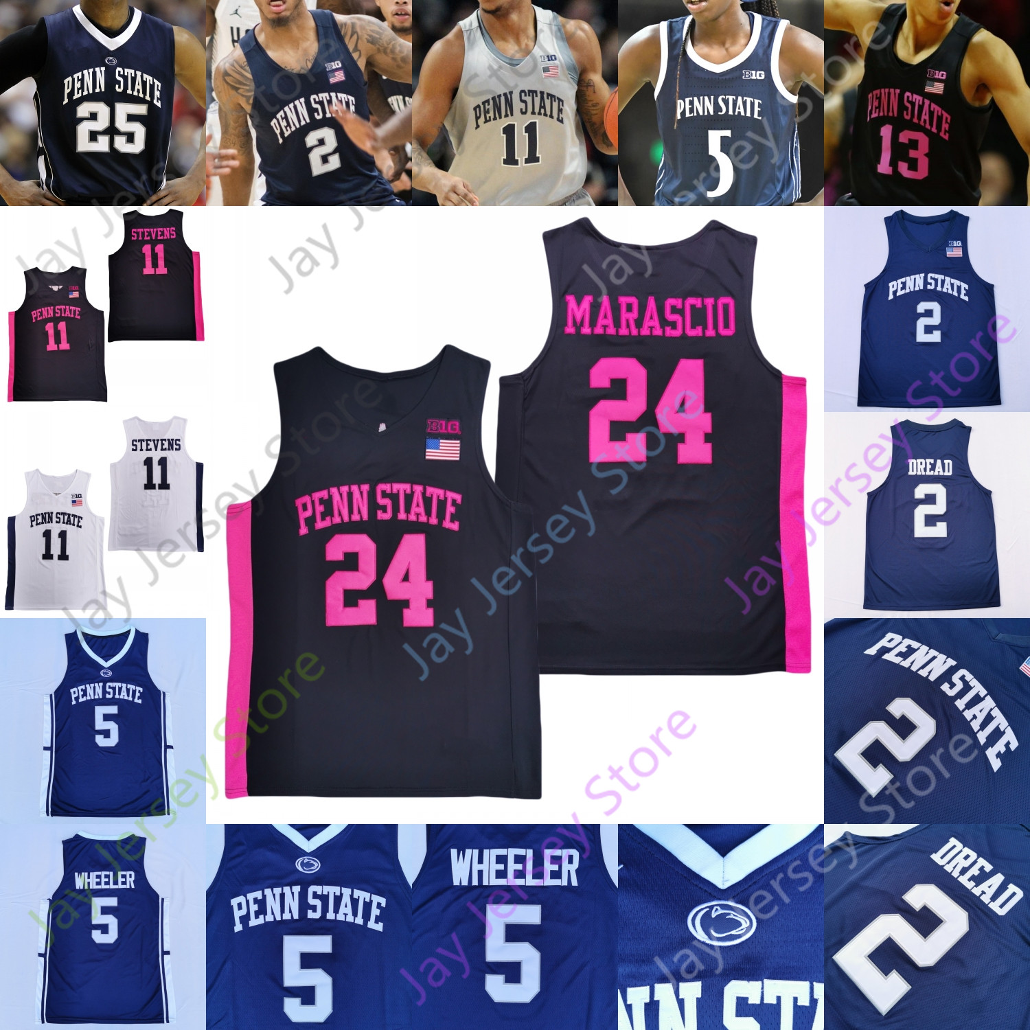 Penn State Nittany Lions Basketball Jersey NCAA College Lamar Stevens Myles Dread Myreon Jones Izaiah Brockington Mike Watkins Jones Wheeler, Navy white collar
Penn State Nittany Lions Basketball Jersey NCAA College Lamar Stevens Myles Dread Myreon Jones Izaiah Brockington Mike Watkins Jones Wheeler, Navy white collar