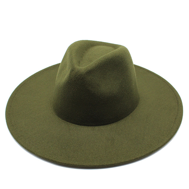 Classic Solid Color 9.5CM Wide Brim Fedora Hat For Women British Style Felt Hat Autumn Winter Panama Jazz Cap
Classic Solid Color 9.5CM Wide Brim Fedora Hat For Women British Style Felt Hat Autumn Winter Panama Jazz Cap