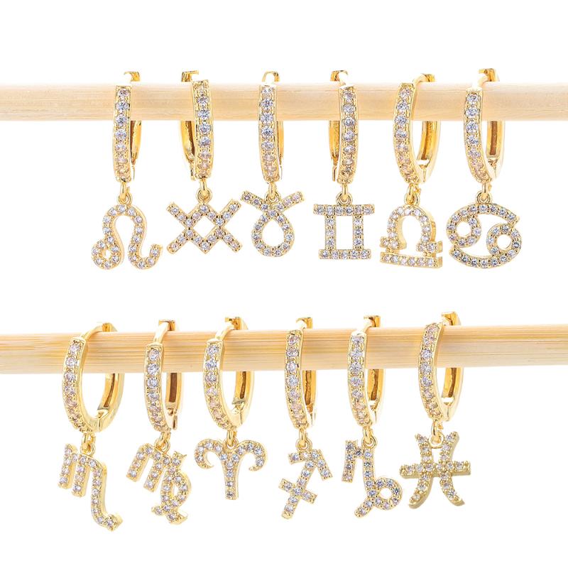 EYIKA 1 piece Twelve constellations small drop earring Micro inlay Zircon hoop earring gold silver plated Fashion Jewelry 2020
EYIKA 1 piece Twelve constellations small drop earring Micro inlay Zircon hoop earring gold silver plated Fashion Jewelry 2020