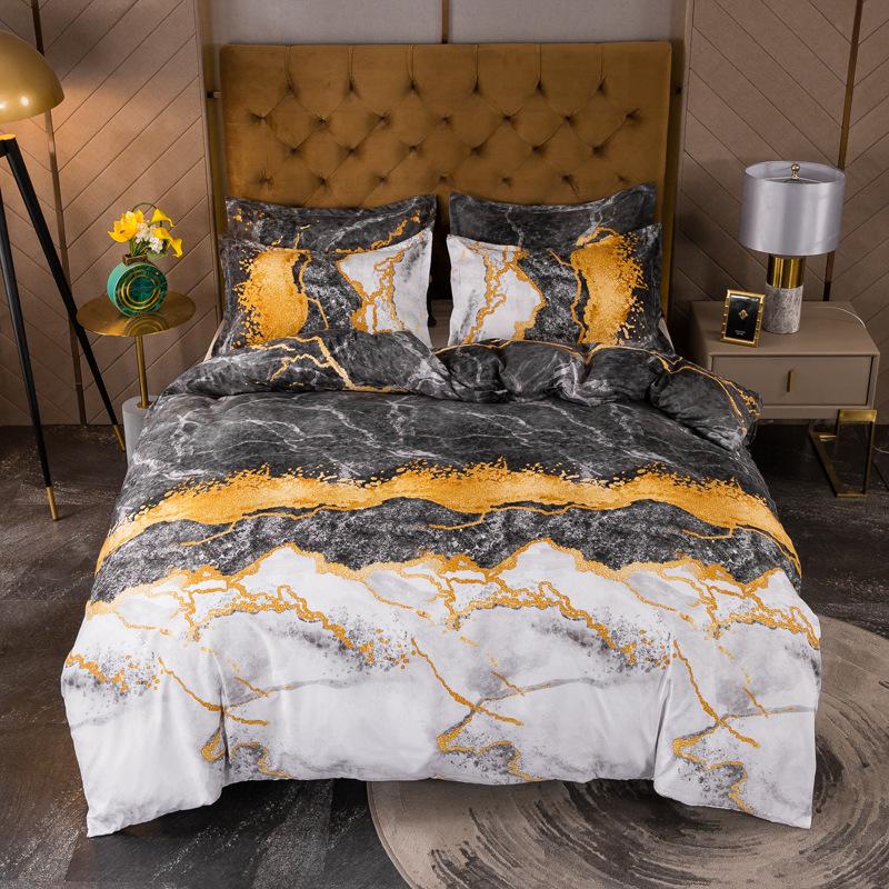 3Pcs WAZIR Light Luxury Style Gilt Marble Pattern Bedding Set Duvet Cover Set Pillowcase Comfortable Bedding Sets for Home Hotel, 02
3Pcs WAZIR Light Luxury Style Gilt Marble Pattern Bedding Set Duvet Cover Set Pillowcase Comfortable Bedding Sets for Home Hotel, 02