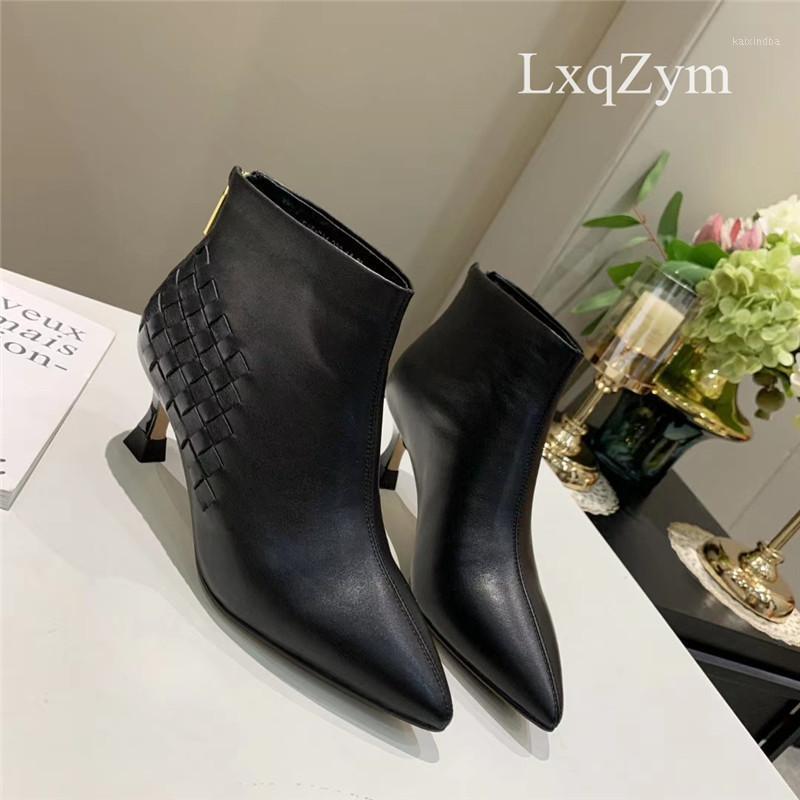Genuine Leather Ankle Boots Back Zipper Woven Bootie Women Winter Fashion Pointed Toe Stiletto Thin Slim High Heel Boots1, As show
Genuine Leather Ankle Boots Back Zipper Woven Bootie Women Winter Fashion Pointed Toe Stiletto Thin Slim High Heel Boots1, As show