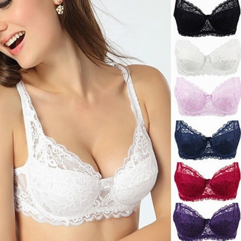 Fashion Women Sexy Lace Bra Deep V Push Up Brassiere Shaping Padded Bras Underwear Embroidery Lingerie plus size bra A B C D Cup 201202