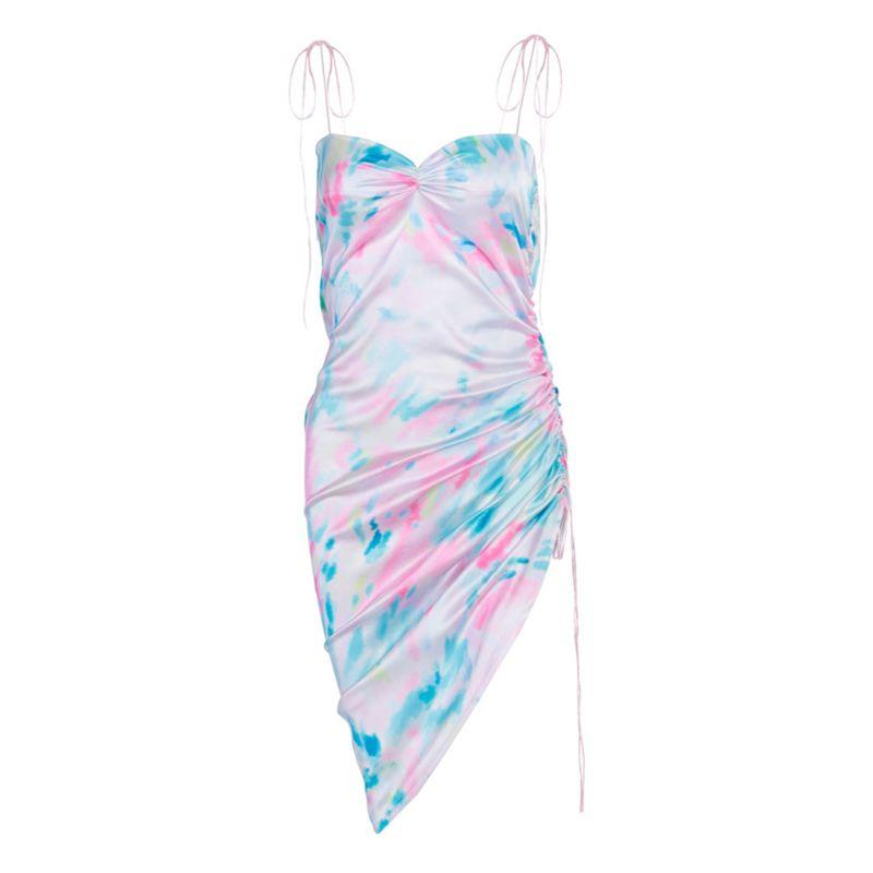 Women Lace-Up Sleeveless Tie-Dye Dress Backless Drawstring Asymmetric Clubwear E56A, As pic
Women Lace-Up Sleeveless Tie-Dye Dress Backless Drawstring Asymmetric Clubwear E56A, As pic