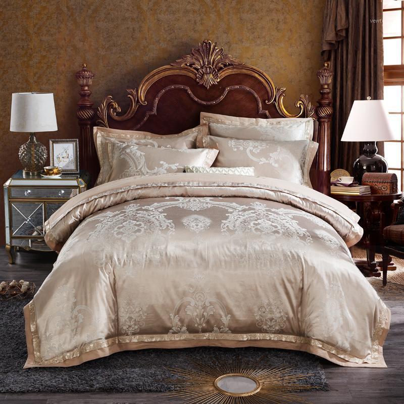 Svetanya Luxury Golden European Satin Silk Cotton Linens Jacquard Bedding Set King Size Bedsheet Duvet Cover Pillow Sham1, 2224099
Svetanya Luxury Golden European Satin Silk Cotton Linens Jacquard Bedding Set King Size Bedsheet Duvet Cover Pillow Sham1, 2224099
