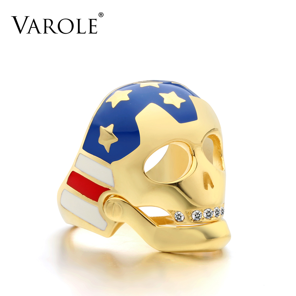 VAROLE Ring New Arrival Colorful Skull Rings for Women High Quality Gold Color Ring for Halloween gifts Anillos Copper jewelry
VAROLE Ring New Arrival Colorful Skull Rings for Women High Quality Gold Color Ring for Halloween gifts Anillos Copper jewelry