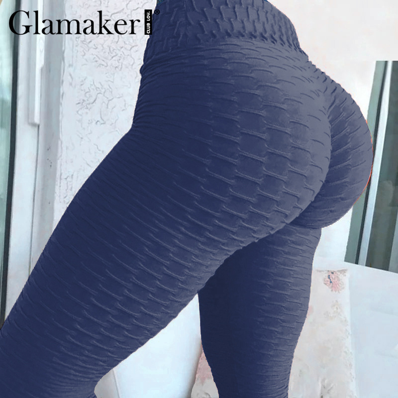 Glamaker Neon green high waist fitness legging Women white workout leggings push up Fashion sports black jeggings pants ladies 201203