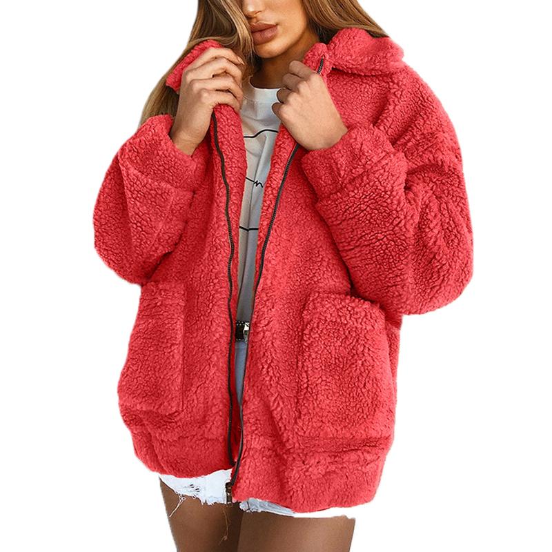 Winter Women' Coat Faux Fur Jacket Turn Down Collar Zipper Overcoat Ladies Oversized Thicken Jacket Female Coat Women Clothes, Brown
Winter Women' Coat Faux Fur Jacket Turn Down Collar Zipper Overcoat Ladies Oversized Thicken Jacket Female Coat Women Clothes, Brown