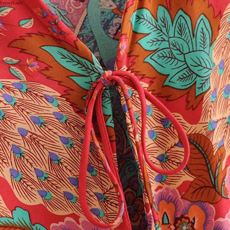 Gypsylady Summer Floral Print Jacket Long Sleeve Boho Jacket For Women Tassels Gypsy Folk Hippie Chic Female Jackets New 201017