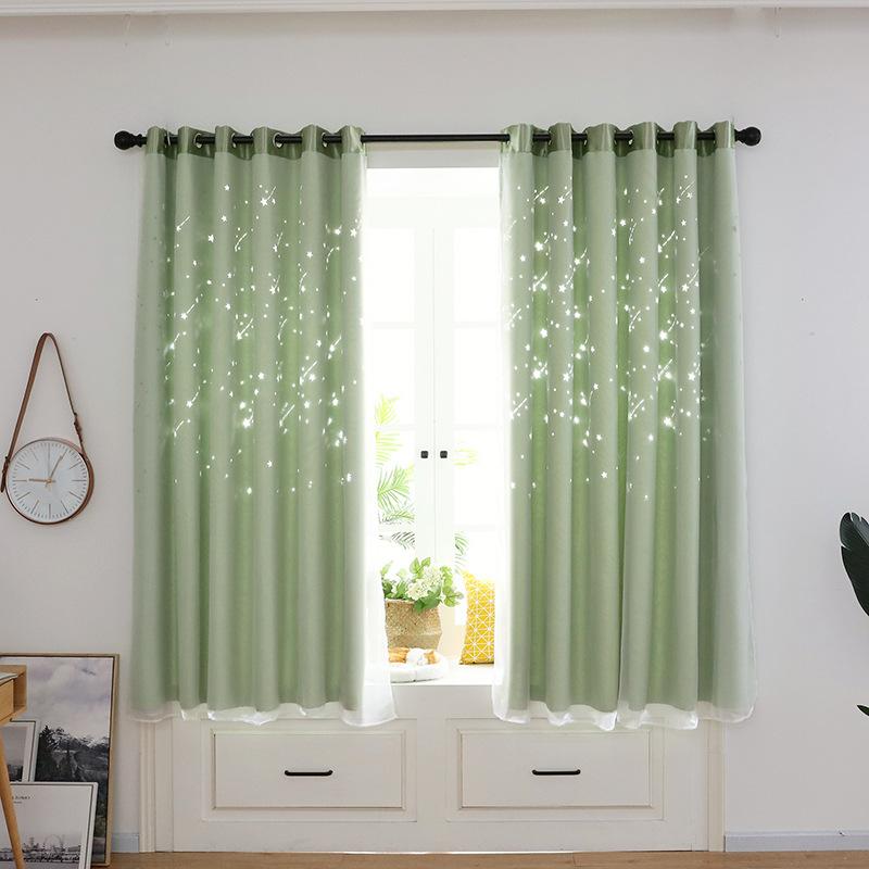 Hollowing Star Curtain Double Layers Blackout Curtains Punching for Living Room Bedroom Window Curtain Blinds With Tulle 1pcs, 1 piece green
Hollowing Star Curtain Double Layers Blackout Curtains Punching for Living Room Bedroom Window Curtain Blinds With Tulle 1pcs, 1 piece green