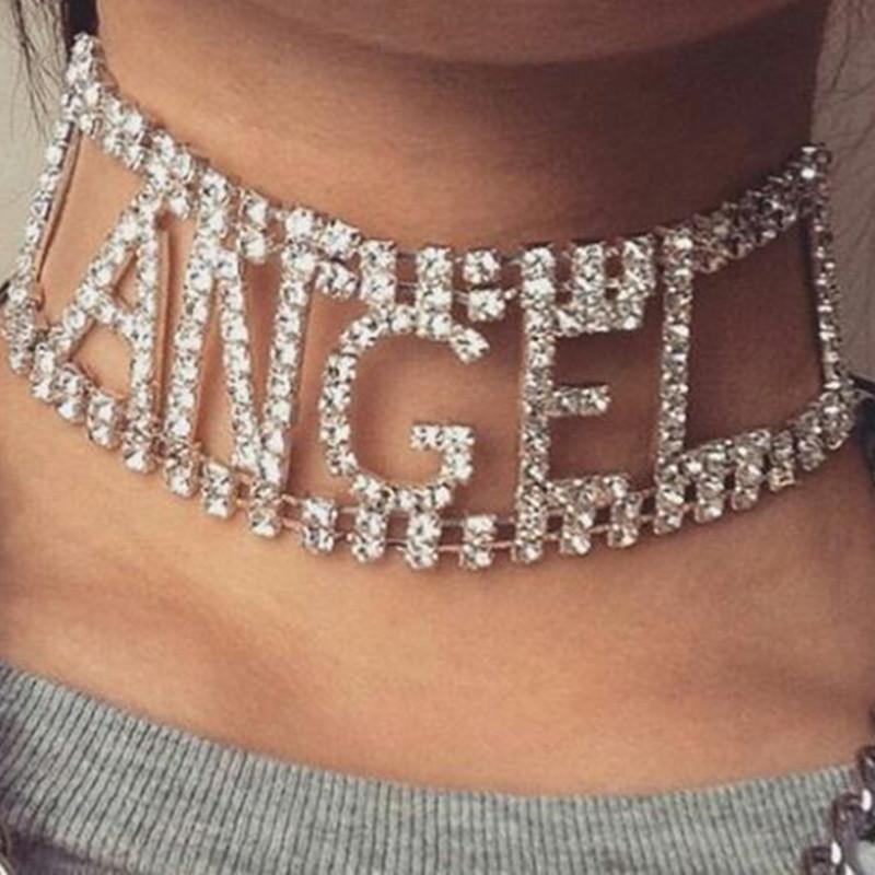 2020 Rhinestone Crystal Choker Necklace for Women New ANGEL Maxi Statement Necklaces Collier Fashion Chain Body Jewelry 
2020 Rhinestone Crystal Choker Necklace for Women New ANGEL Maxi Statement Necklaces Collier Fashion Chain Body Jewelry