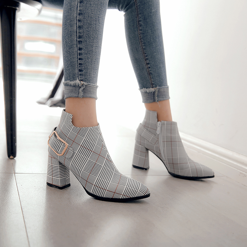 Lucyever women fall winter fashion side zipper buckle high heels casual boots chess pointed C2O8, Red.
Lucyever women fall winter fashion side zipper buckle high heels casual boots chess pointed C2O8, Red.