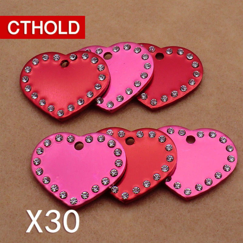 CTHOLD 30pcs/lot Blank Dog ID Tag Aluminium Pet Tag Blank heart Rhinestone Puppy Dog Collar Pendant Customized Dog Tag Collar Q1122
CTHOLD 30pcs/lot Blank Dog ID Tag Aluminium Pet Tag Blank heart Rhinestone Puppy Dog Collar Pendant Customized Dog Tag Collar Q1122
