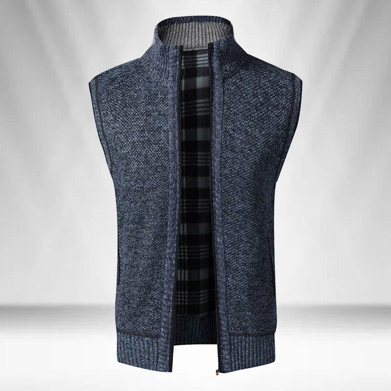 Autumn Winter Men Sleeveless Sweater Coat Warm Zipper Stand Sweater Cardigan Men Knitted Vest Sweatercoat Casual Knitwear 201125