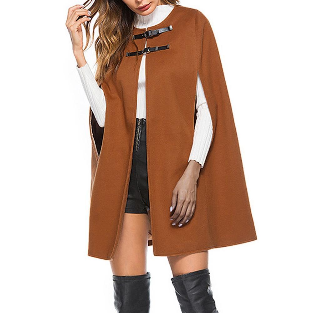 Autumn Winter cape femme Lady Womens Warm Solid Colort Bats Cape Coat Jacket Cardigan Outerwear poncho capas de mujer CD 201214
