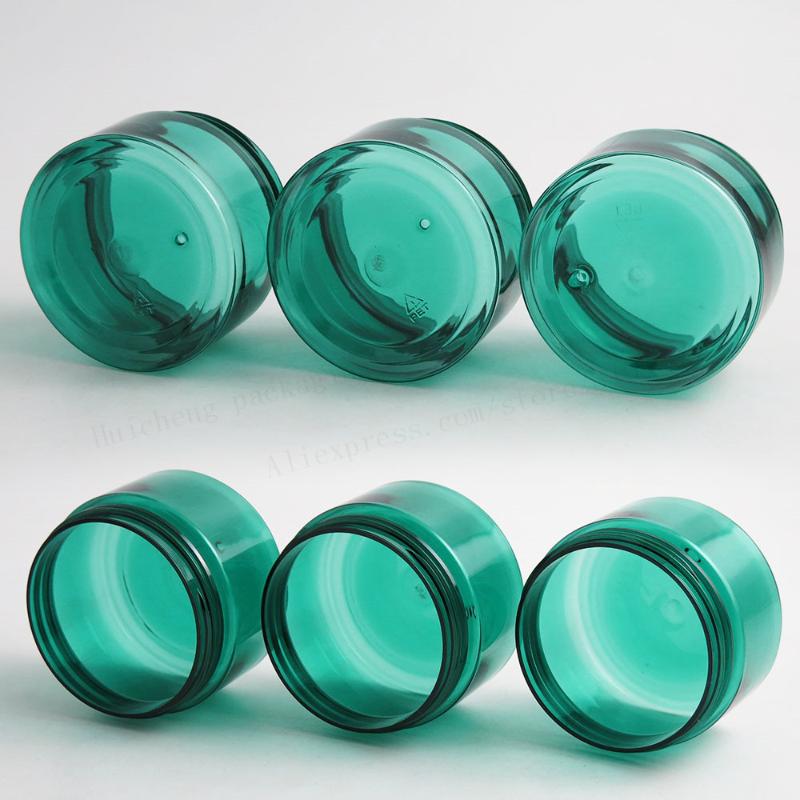 20 x 120g 4OZ Travel Empty Turquoise Blue Cream Jar With Black White Clear Lids 120cc Make Up Cosmetic Packaging