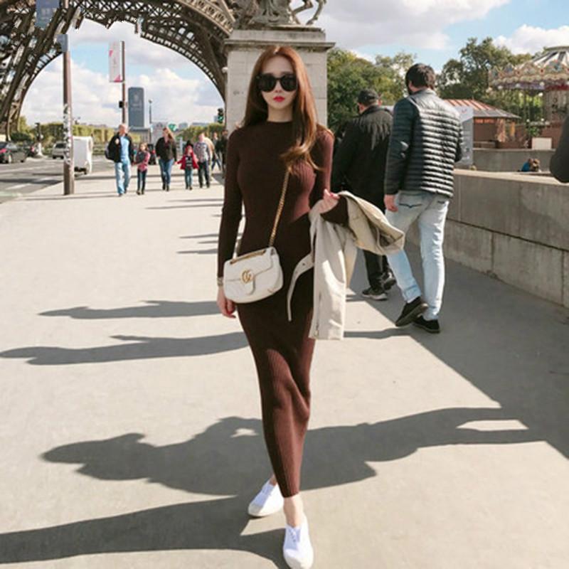 Casual Slim Maxi Knitted Women Winter 2020 New Warm Elasticity Pullover O-neck Long Sleeves Pencil Party Dress Elegant Bodycon, Black
Casual Slim Maxi Knitted Women Winter 2020 New Warm Elasticity Pullover O-neck Long Sleeves Pencil Party Dress Elegant Bodycon, Black