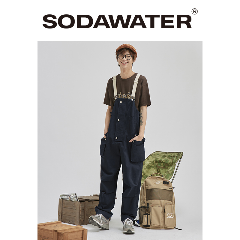 SODAWATER Men Overalls Loose Fit Casual Men Pants With Pocket Mens Work Overalls Pants Hip Hop Streetwear Mens Overalls 3027S20 201128