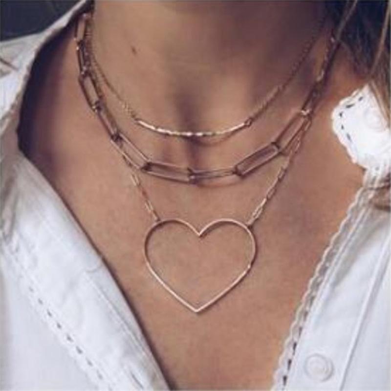 Fashion Big Pendant Heart Necklace Multilayer Gold Color Long Chain Necklaces Women Boho Jewelry Collier Femme Statement
Fashion Big Pendant Heart Necklace Multilayer Gold Color Long Chain Necklaces Women Boho Jewelry Collier Femme Statement